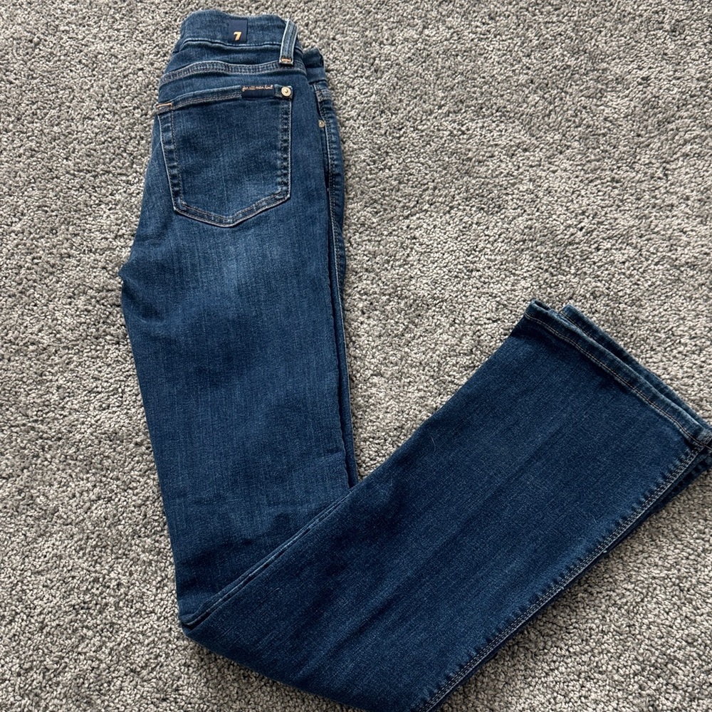 7 For All Mankind Women's Dark Blue Boot Cut Jeans
